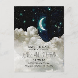 Stars and Moon Save the Date Postcard 案内ポストカード