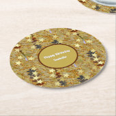 Stars and Sparkle Any Age Birthday Party ラウンドペーパーコースター (アングル)