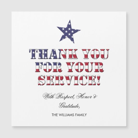 Stars and Stripes文字Thank You Your Service (正面)