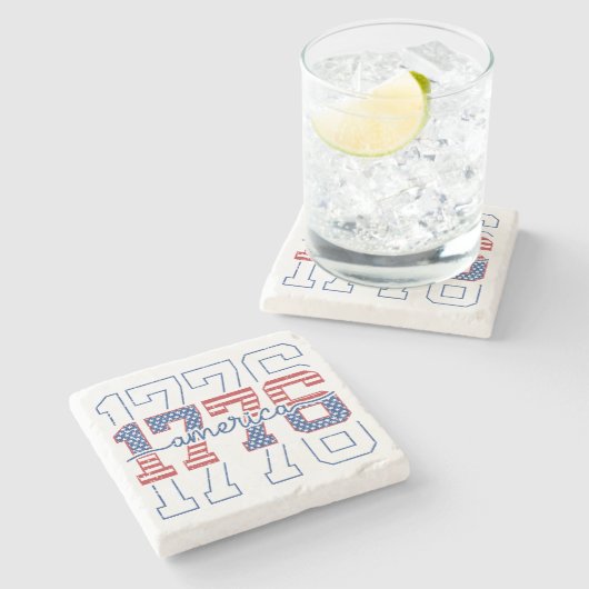 Stars and Stripes 1776 American Anniversary ストーンコースター (横)