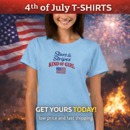 Stars and Stripes | 4th of July T-shirt for Her Tシャツ
