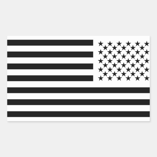 Stars and Stripes Black  長方形シール (正面)