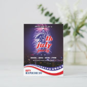 Stars and Stripes Fireworks 4th Of July Invite ポストカード (スタンド正面)
