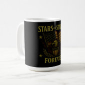 Stars and Stripes Forever - アメリカ国旗への誇り コーヒーマグカップ (正面左)