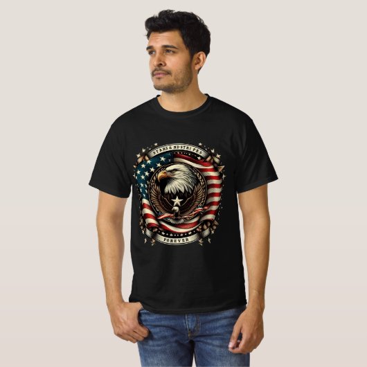 Stars and Stripes Forever - American Eagle Pride Tシャツ (正面フル)