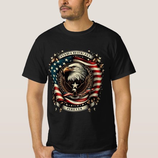Stars and Stripes Forever - American Eagle Pride Tシャツ (正面)