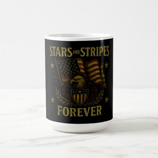 Stars and Stripes Forever - American Flag Pride コーヒーマグカップ (中央)