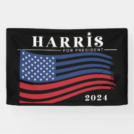 Stars and Stripes Harris for President 2024 横断幕