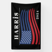 Stars and Stripes Harris for President 2024 横断幕 (縦)