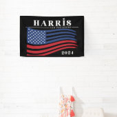 Stars and Stripes Harris for President 2024 横断幕 (インサイチュ)