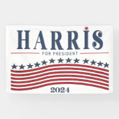 Stars and Stripes Harris for President 2024 横断幕 (横)