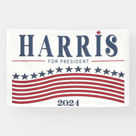 Stars and Stripes Harris for President 2024 横断幕 (横)