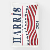 Stars and Stripes Harris for President 2024 横断幕 (縦)