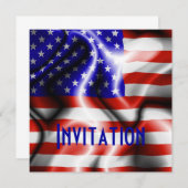 Stars and Stripes USA国旗の招待カード 招待状 (正面/裏面)