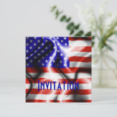 Stars and Stripes USA国旗の招待カード 招待状 (スタンド正面)