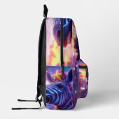 Stars And Stripes with Zebra Zanzibar Round Pillow プリントバックパック (左)