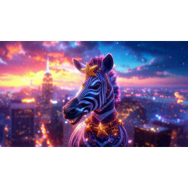 Stars And Stripes with Zebra Zanzibar Round Pillow プリントバックパック