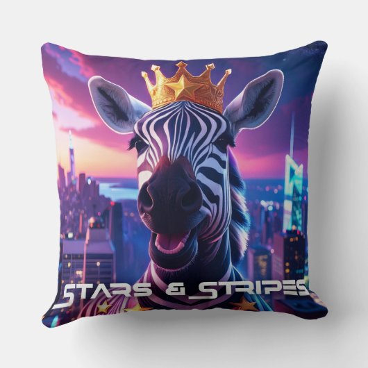 Stars And Stripes Zebra Zanzibar クッション (裏面)