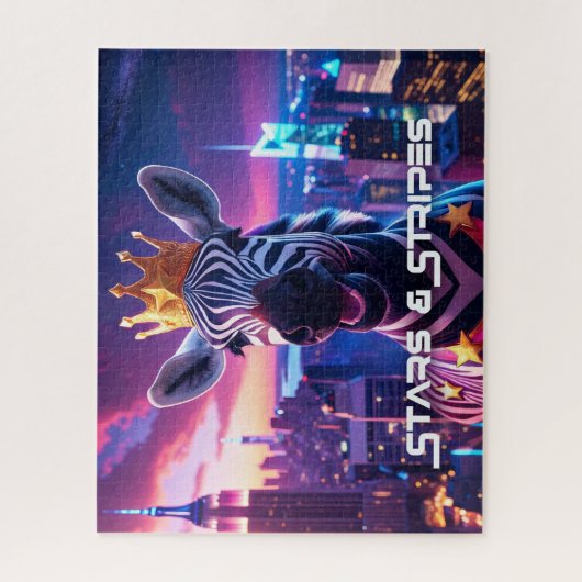 Stars And Stripes Zebra Zanzibar ジグソーパズル (縦)