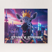 Stars And Stripes Zebra Zanzibar ジグソーパズル (横)