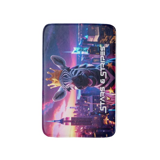 Stars And Stripes Zebra Zanzibar バスマット (正面縦)