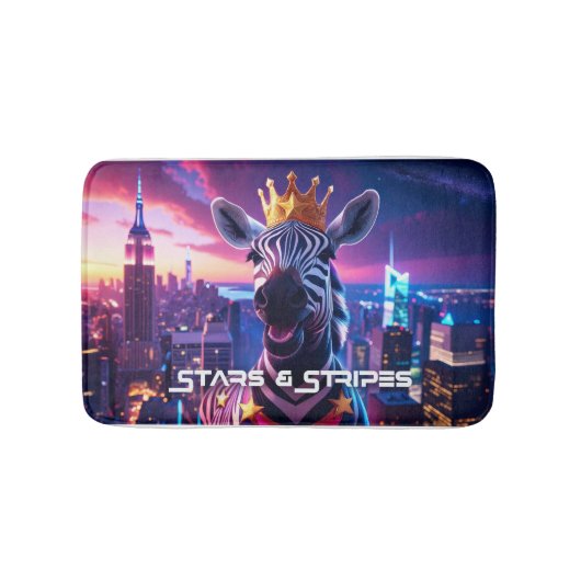 Stars And Stripes Zebra Zanzibar バスマット (正面)