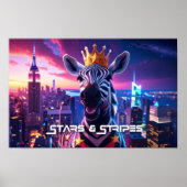 Stars And Stripes Zebra Zanzibar ポスター (正面)