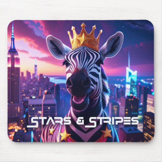 Stars And Stripes Zebra Zanzibar マウスパッド (正面)
