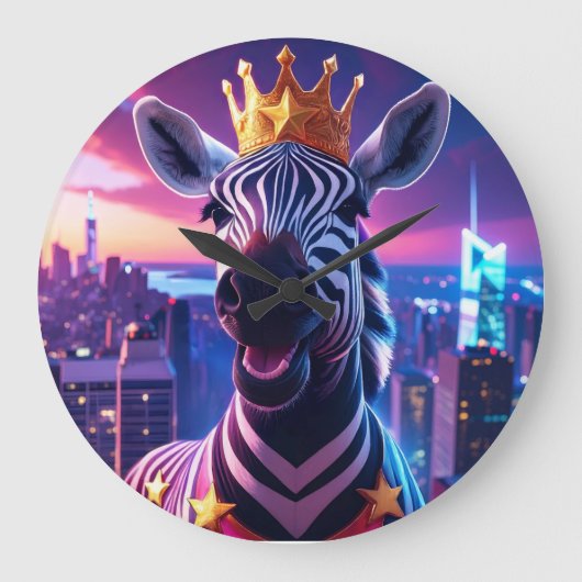 Stars And Stripes Zebra Zanzibar ラージ壁時計 (正面)