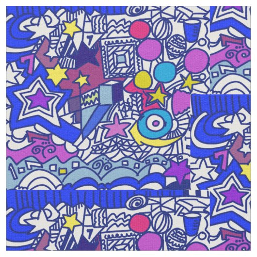 stars blue ファブリック (クローズアップ)
