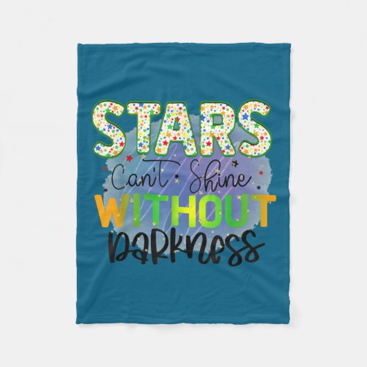 Stars Can't Shine Without Darkness Motivational Qu フリースブランケット (正面)