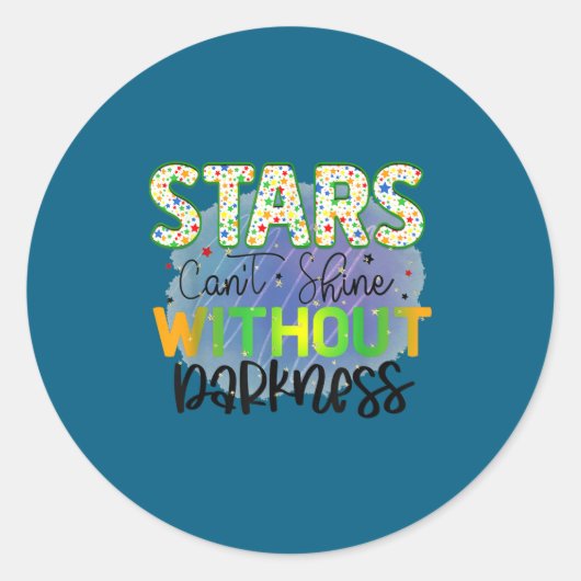 Stars Can't Shine Without Darkness Motivational Qu ラウンドシール (正面)