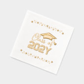 Stars Celebratory Class of Custom Year Graduation 箔ナプキン (左)