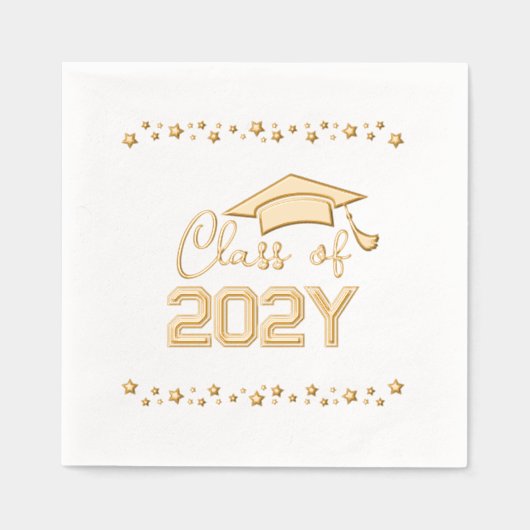 Stars Celebratory Class of Custom Year Graduation 箔ナプキン (正面)