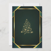 Stars Christmas Tree ,Bow Green Christmas Party 招待状 (裏面)
