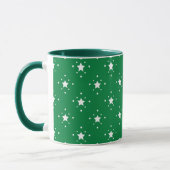 Stars Green Christmas Background マグカップ (左)
