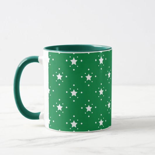 Stars Green Christmas Background マグカップ (左)