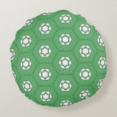 Stars in a honeycomb mint green circular pillow ラウンドクッション (裏面)