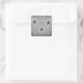 Stars in the Night Skyスタンプ， Dark Gray スクエアシール (バッグ)