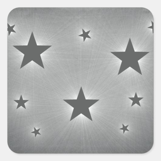 Stars in the Night Skyスタンプ， Dark Gray スクエアシール (正面)