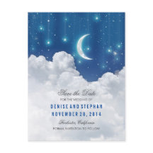 Stars & Moon Lights Save the Date Postcard