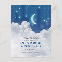 Stars & Moon Lights Save the Date Postcard 案内ポストカード