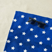 Stars On Digital Fabric Texture by Shirley Taylor ビーチタオル (インサイチュ)
