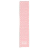 Stars on Pink Monogram or Nameカスタム ショートテーブルランナー (正面)