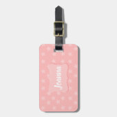 Stars on Pink Monogram or Nameカスタム ラゲッジタグ (正面縦)