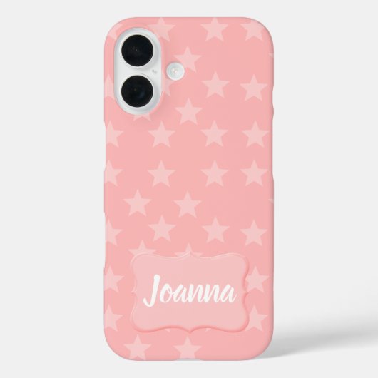 Stars on Pink Monogram or Nameカスタム Case-Mate iPhoneケース (裏面)