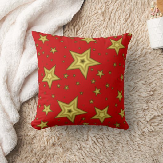 Stars on Red background Pillow クッション (ブランケット)