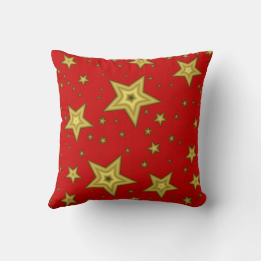 Stars on Red background Pillow クッション (裏面)
