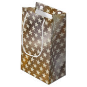 Stars Patternおもしろい透明+背景 スモールペーパーバッグ (裏面アングル)