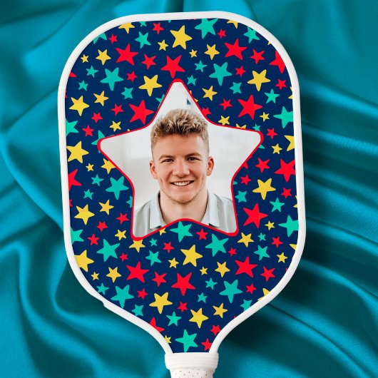 Stars Pickleball Starカラフル Playerのフォトカスタムー ピックルボールラケット